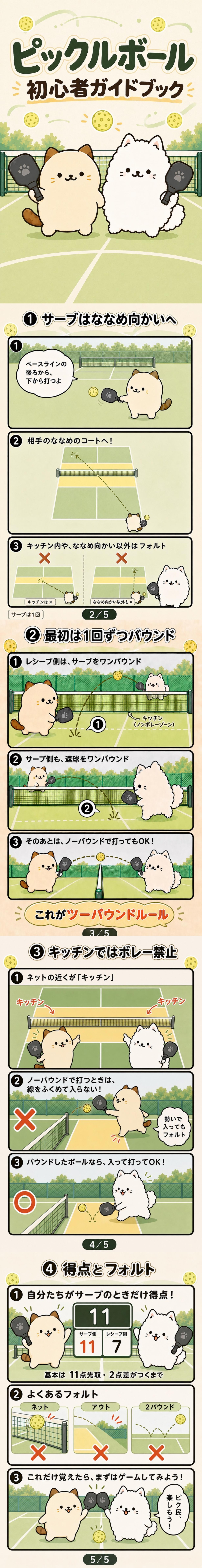 ピックルボール初心者ガイドブック全5ページ